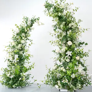 Bunga Lengkungan Putih Kustom untuk Pernikahan Dekorasi Hotel Bunga Gerbang