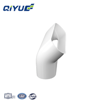 Qiyue fabrication de haute qualité 132mm * 30mm ABS coude d'escalade mural à 45 degrés pour conduit plat pour système de conduit d'air