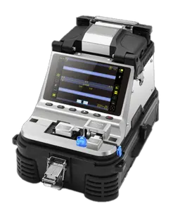 Empalmador de fusión de fibra óptica, 2 motores A, 6 segundos, empalme, 15 segundos, máquina de empalme automática de calentamiento