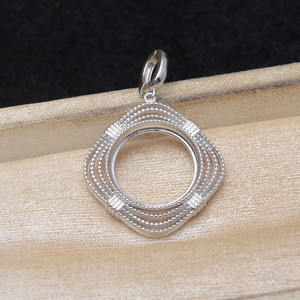Wenchi S925 Plata Retro Colgante Soporte para Accesorios 16.2-16.4mm DIY Fornituras de Joyería de Perlas China JG6100 - Product Image 4