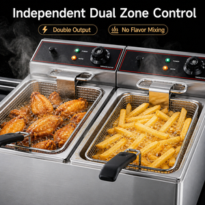 Commercial Countertop Double Tank Double Basket Electric Deep Fryer 6L 8L 11L Stainless Steel for Restaurant Fast Food Shop - Product Image 3