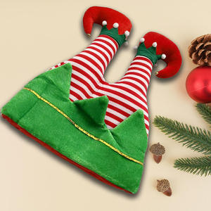 Venta al por mayor sombrero de elfo de Navidad con campanas sombrero de Papá Noel sombrero de vacaciones de Navidad suministros de fiesta novedad decoración de Navidad fea - Product Image 5