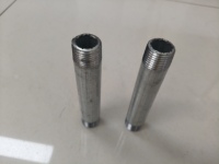 Raccord de tuyauterie en acier au carbone galvanisé fileté, à deux côtés filetés, longueur 11,5 cm, raccord de tuyauterie à embout cylindrique de 1/2 pouce