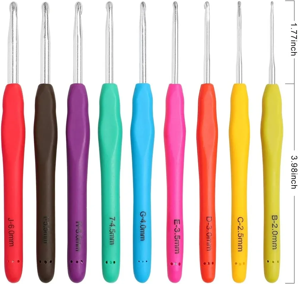 Crochet Hook Set Mềm Xử Lý Crochet Knitting Needles Kit Với Trường Hợp Đẹp Chủ Sở Hữu Dệt Sợi Bộ Dụng Cụ Cho Người Mới Bắt Đầu Crochet