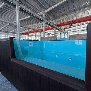 Piscine hors sol rectangulaire pliable en fibre de verre avec toboggan aquatique en ardoise à vendre - Product Image 4