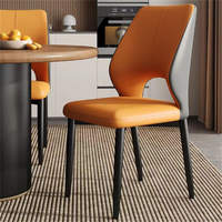 Chaise de salle à manger moderne en cuir PU, pieds en métal – Design ergonomique, imperméable et écologique pour écoles, maisons, bars et salles à manger