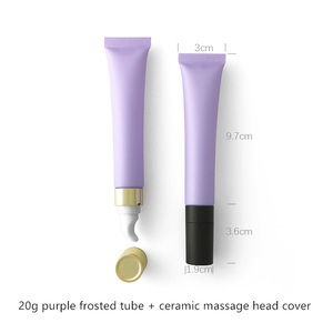 Tube givré violet de 20g, tuyau en alliage de zinc de massage, tête sous vide en céramique, crème pour les yeux, sérum, baume à lèvres, brillant à lèvres, emballage de tubes vides - Product Image 3