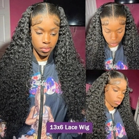 Perruque Lace Front 13x6 13x4 en Cheveux Humains Ondulés, HD Transparente, Sans Colle, Full Lace, Pré-Pluckée, 100% Cheveux Naturels pour Femmes Noires