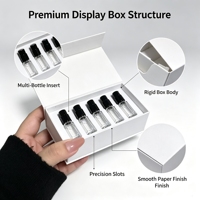 Boîte d'échantillons de parfum en carton imprimé sur mesure, emballage cadeau à rabat avec insert multi-compartiments pour flacons d'essai