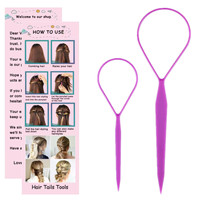 Popolare Set da 2 Pezzi per Creare Coda di Cavallo, Strumenti di Styling in Plastica Nera, Clip per Topsy Tail, Attrezzo per Intrecciare i Capelli, Accessorio di Moda
