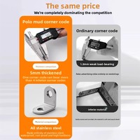 Support d'angle droit à 90 degrés en acier inoxydable, connecteur renforcé pour meubles, chaises, tabourets, fixation de lit, support d'étagère