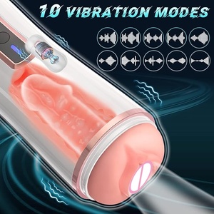 10 vibrazione automatica e voce maschile masturbatore adulti giocattoli del sesso per gli uomini ricaricabile Vagina vera figa erotica artificiale Vagina - Product Image 2