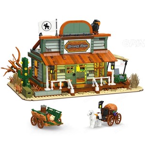 Ensemble de blocs de construction rétro Western Desert Wild Tavern Hotel Village Town, boutique de forgeron, épicerie, <span class=keywords><strong>jouets</strong></span>, cadeau d'anniversaire 89144 - Product Image 2