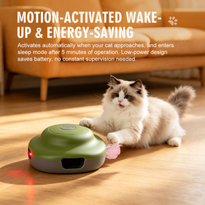 Jouets pour chats d'intérieur avec plumes et fibres optiques, en PP et silicone, jouets électroniques pour chats rechargeables à trois modes - Product Image 2