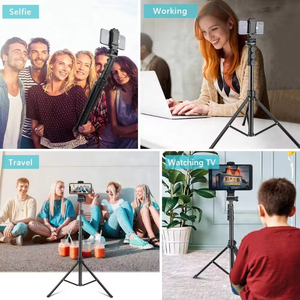 Jmary 1.7meter Adjustable Metal Phone Stand Solid Portable Selfie <strong>Stick</strong> With Light Phone Clip Flexible Mt36 Tripod Stand - Product Image 6