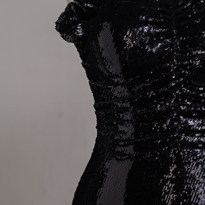 Robes de soirée sirène noires à fente haute, élégantes avec surjupe pour femme, idéales pour les fêtes Sfy97 - Product Image 3