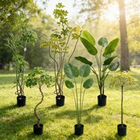 Plante Artificielle Arbre Artificiel en Plastique Végétation Artificielle 100-200cm de Hauteur Décoration Intérieure avec Pot
