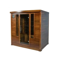 Sauna Portátil Big Bear para 4 Personas, Calentador de Carbono, Madera de Cedro Rojo, Ecológica, Ligera, Comercial, Moderna, para Uso en Interiores, Bajo EMF, Far