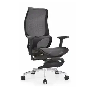 Chaise de direction en maille de tissu pivotant noir de haute qualité chaises de bureau à domicile bureau et chaise pour invité
