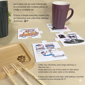 Sous-verre en PVC absorbant personnalisé avec impression de dessin animé pour la décoration de table ou de bureau - Product Image 2