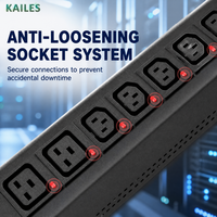 KAILES(KLS) 32A K66 Série MB PDU intelligent à double port 200-240Vac 30 prises C13/C19 Charge maximale 7680W Utilisation industrielle Rack /EN