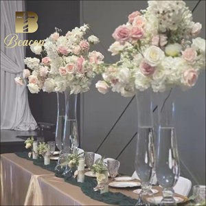 Hot Sale High Quality Wedding Centerpiece Tall Trumpet Transparent Glass <strong>Vases</strong> for <strong>Flower</strong> Arrangements - Product Image 1