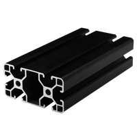 Profils en aluminium extrudé anodisé noir 4040 4080 40120 40160, extrusion de rail de guidage en aluminium personnalisé