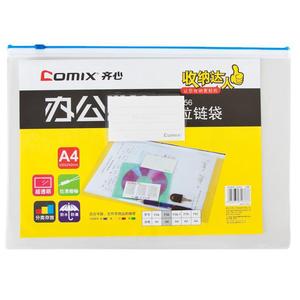 Comix F56 Office Zippered Bag <b>A4</b> Document Protector Clear Plastic <b>File</b> Storage With Color Zipper For Office Use - Product Image 5