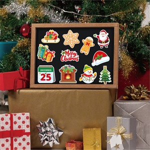 Christmas Refrigerator Magnets PVC Magnetic Stickers Irregular Shape Removable Holiday Decorations For Kitchen Fridge - Product Image 2