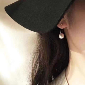 S925 <b>Silver</b> DIY <b>Pearl</b> Accessories 7-10mm Round Beads 21241 Full Hole <b>Silver</b> Jewelry <b>Earrings</b> with Empty Tray and Earnail - Product Image 4