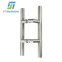 Acero inoxidable 304 DPH 206 Circular Back to Back Escalera Tipo H Offset Tirador tubular