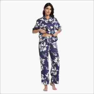 Ensemble de pyjama pour femmes en coton et bambou de qualité supérieure, tissu doux, vente en gros, pantalon de pyjama à motif floral, respirant, séchage rapide - Product Image 3