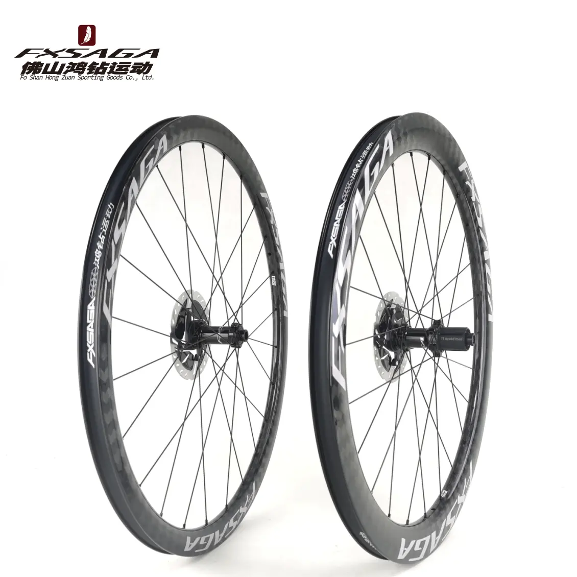 FXSAGA CX7 Wheel set OEM/ODM Factory Carbon Wheels Carbon Fiber Road 700c Disc Brake Wheels 35*25mm Carbon Fiber Bike