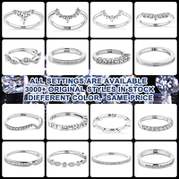 Bague de mariage personnalisée en moissanite, argent sterling 925, solitaire VVS, tendance, en forme de U, électroplaquée, vente en gros, usine OEM, gravure