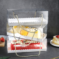Petites boîtes en plastique transparentes, macaron, chocolat, bonbons, gâteaux, vente en gros avec poignée, 50 pièces