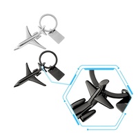 Simulation avion mousqueton porte-clés 3D Aviation modèle pendentif métal commémoratif avion cadeau