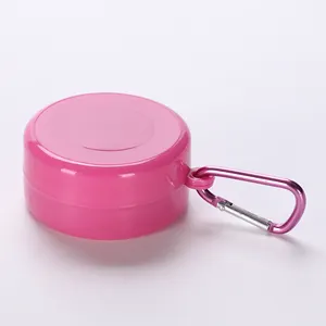 Plastic 200ML 6.7 OZ Telescopic Retractable Collapsible Folding Foldable Reusable Outdoor Camping Travel Cup With Pill Box