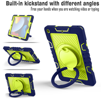 Coque de protection robuste en silicone pour PC, avec béquille rotative à 360° et sangle de transport, pour iPad 10.2 (7e, 8e, 9e génération)