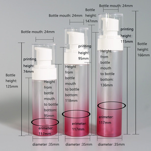 Flacon de pompe et pot de 60ml 80ml 100ml, emballage de soins de peau, vide, luxe dégradé givré, rose, Lotion en <span class=keywords><strong>verre</strong></span>, cosmétique - Product Image 2
