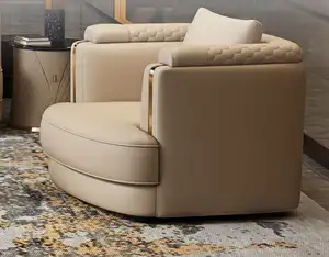 Sofa und Stuhl-Set in Leder I-Form, moderne Wohnzimmer-Möbel, Luxus-Wohnzimmer-Möbel, 1 + 2 + 3 Sitze