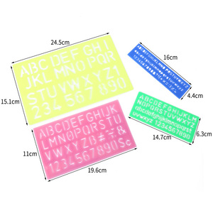 Gabarit multifonctionnel pour lettres et dessins, règle alphabet anglais pour enfants, adultes, artistes, étudiants, écriture manuscrite - Product Image 1