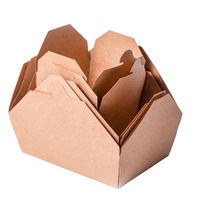 Caja de comida para llevar de papel kraft impresa personalizada, caja para pollo frito, contenedor desechable para envasado de alimentos