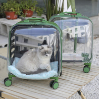 Transporteur avec fenêtres transparentes conception de couleur unie fermeture à glissière pour chiens chats voyage en plein air fermeture de transporteur poussette pour animaux de compagnie