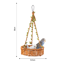 Panier suspendu tissé naturellement pour perroquets, corde suspendue créative pour plantes vertes pour oiseaux