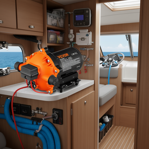 Bomba de agua autocebante Vevor de 12V, 70 Psi, 5.5 GPM para uso marino en embarcaciones - Product Image 2