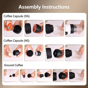 Cafetera Espresso Automática Portátil 3 en 1, Mini Cafetera Eléctrica con Batería/USB para Uso en Exteriores y Automóvil, 20 Bares de Presión, Venta al Por Mayor - Product Image 4