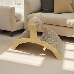 Rascador para Gatos Moderno, de Madera Maciza de Sisal Natural, Duradero, Interactivo, en Caja de Cartón, Juguete para Mascotas de 4 Niveles, Regalo de Navidad - Product Image 6