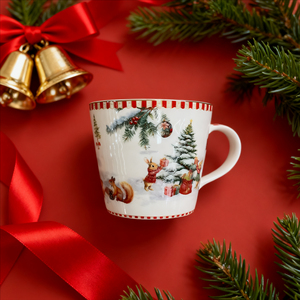 <span class=keywords><strong>Service</strong></span> <span class=keywords><strong>de</strong></span> table <span class=keywords><strong>de</strong></span> <span class=keywords><strong>Noël</strong></span> festif - Assiettes et tasses en porcelaine avec motifs <span class=keywords><strong>de</strong></span> poinsettia, <span class=keywords><strong>de</strong></span> chaussette et <span class=keywords><strong>de</strong></span> cloche (motif flocon <span class=keywords><strong>de</strong></span> neige rouge et or) - Product Image 3