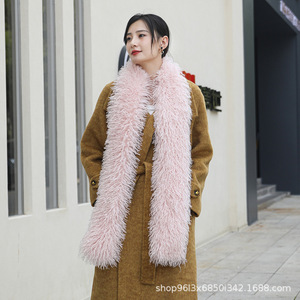 Écharpe longue polyvalente de 180 cm <span class=keywords><strong>en</strong></span> <span class=keywords><strong>fausse</strong></span> <span class=keywords><strong>fourrure</strong></span> double face de qualité supérieure, style coré<span class=keywords><strong>en</strong></span>, pour l'hiver, avec col <span class=keywords><strong>en</strong></span> <span class=keywords><strong>fourrure</strong></span> et cache-cou <span class=keywords><strong>en</strong></span> <span class=keywords><strong>fourrure</strong></span>. - Product Image 2