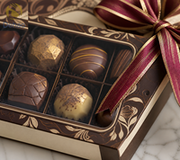 Boîte à chocolat en forme de valise avec logo personnalisé, emballage en papier écologique avec fenêtre transparente pour cadeaux de mariage et d'anniversaire